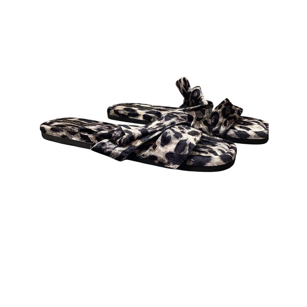 Rachel Zoe women's leopard print velvet slipper slide sandals Sz.10 - Picture 2 of 6